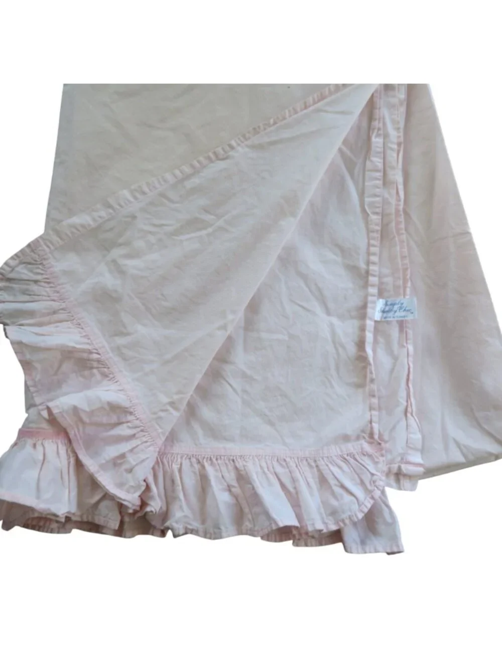 Simply Shabby Chic Light Pink Cotton Twin Flat Sheet Ruffle